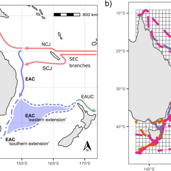 Two distinct seabird assemblages linked to the major western boundary of the Eastern Australian Current identified 