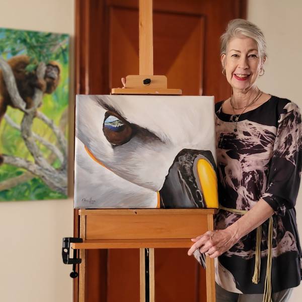 ABUN Co-founder Kitty Harvill creates the 700th artwork in seven years of collaboration in support of World Albatross Day